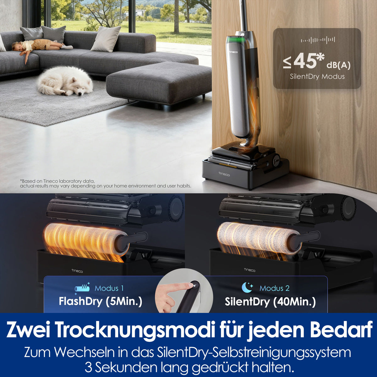 Tineco Nass-/Trockensauger FLOOR ONE S9 Artist Steam Pro – 0,88/0,75 l, 285 W, 90 min