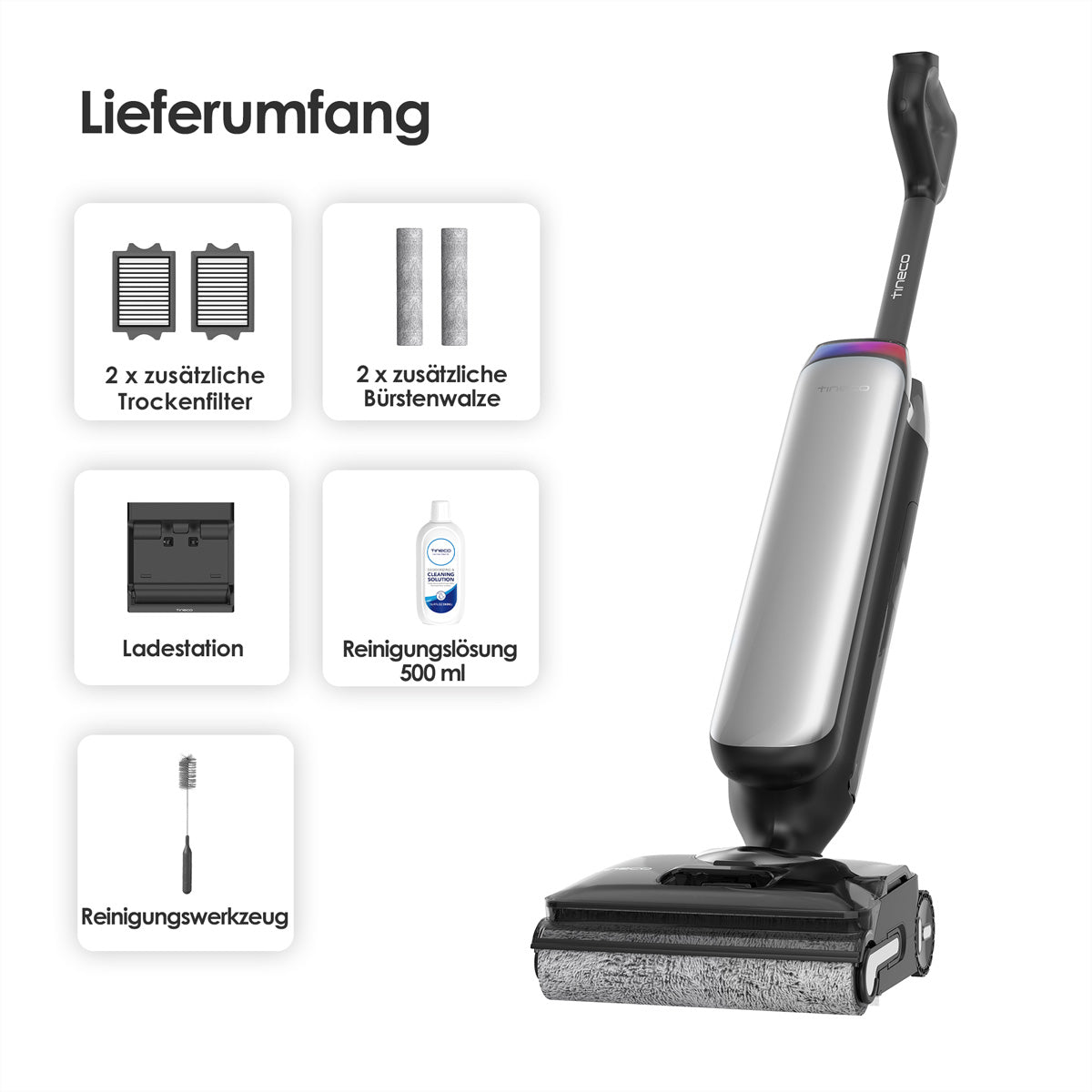 Tineco Akkustaubsauger FLOOR ONE S9 Artist Premium, 2-in-1, mit Wischfunktion – 50 min, 230 W