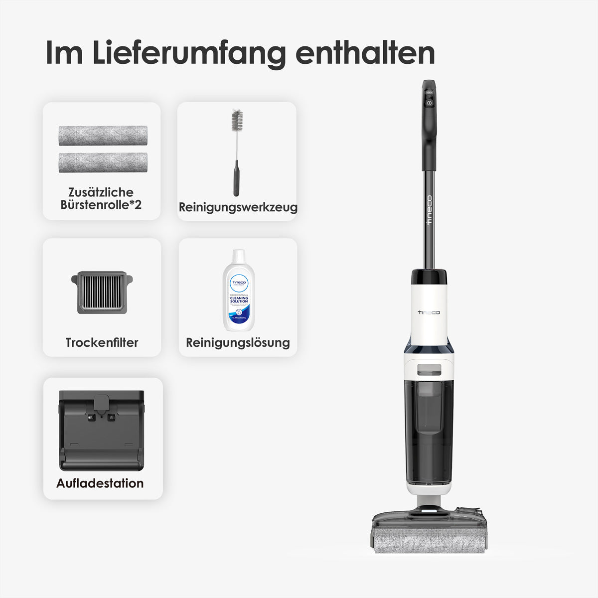 Tineco Nass-/Trockensauger FLOOR ONE S5 Stretch Extreme, mit Wischfunktion – 0,80/0,72 l, 220 W, 40 min