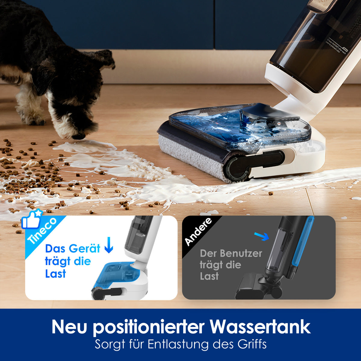 Tineco Nass-/Trockensauger FLOOR ONE S5 Stretch Extreme, mit Wischfunktion – 0,80/0,72 l, 220 W, 40 min
