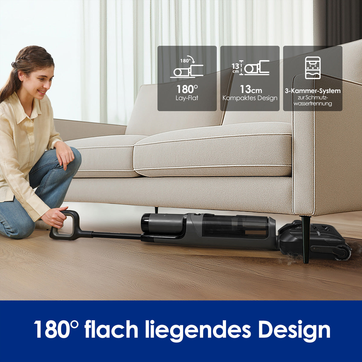 Tineco Nass-/Trockensauger FLOOR ONE i6 Stretch Plus – 0,8/0,72 l, 220 W, 40 min