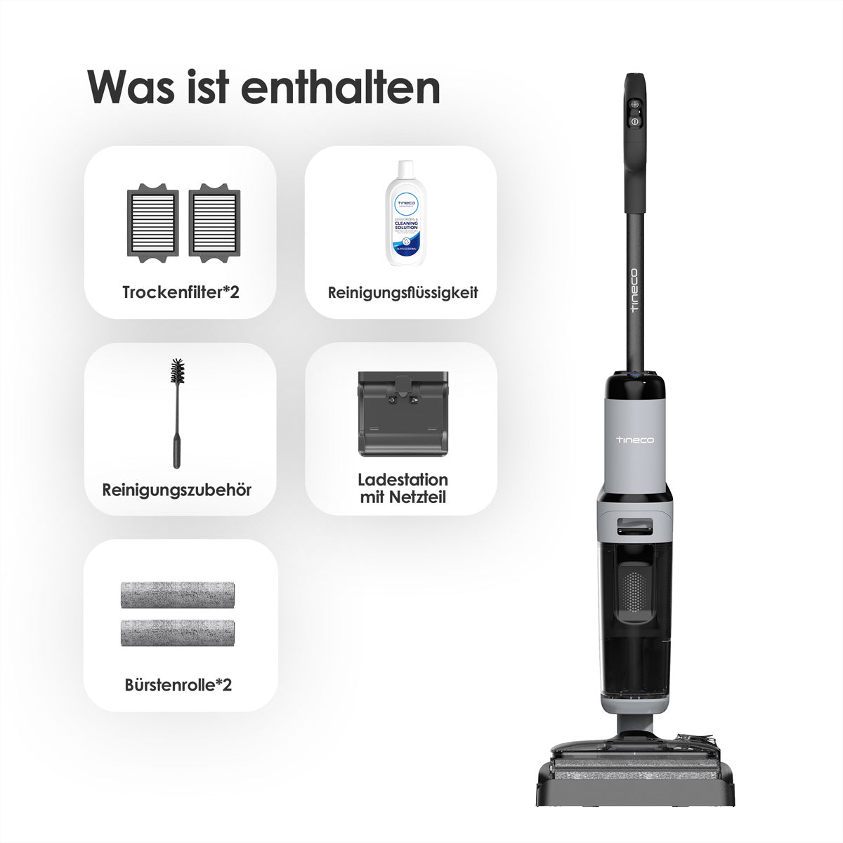 Tineco Nass-/Trockensauger FLOOR ONE i5 Stretch Plus, mit Wischfunktion – 0,80/0,72 l, 210 W