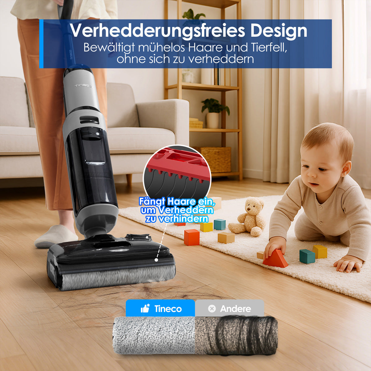 Tineco Nass-/Trockensauger FLOOR ONE i5 Stretch Plus, mit Wischfunktion – 0,80/0,72 l, 210 W
