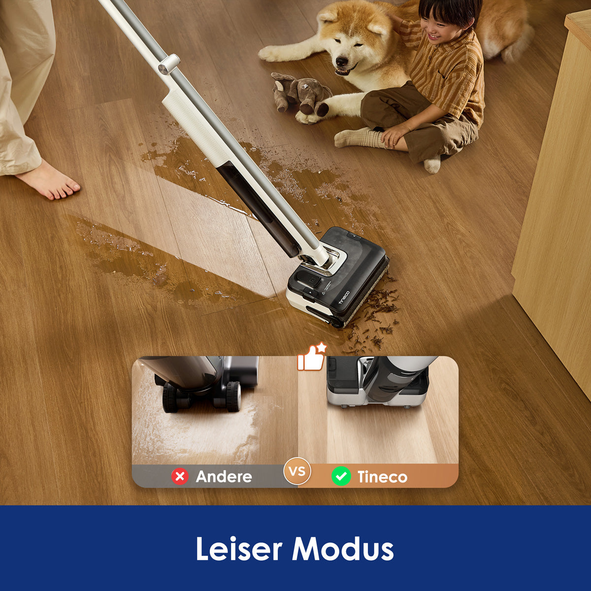 Tineco Nass-/Trockensauger Floor One i7 Fold Premium, mit Wischfunktion – 230 W, 50 min, 22000 Pa
