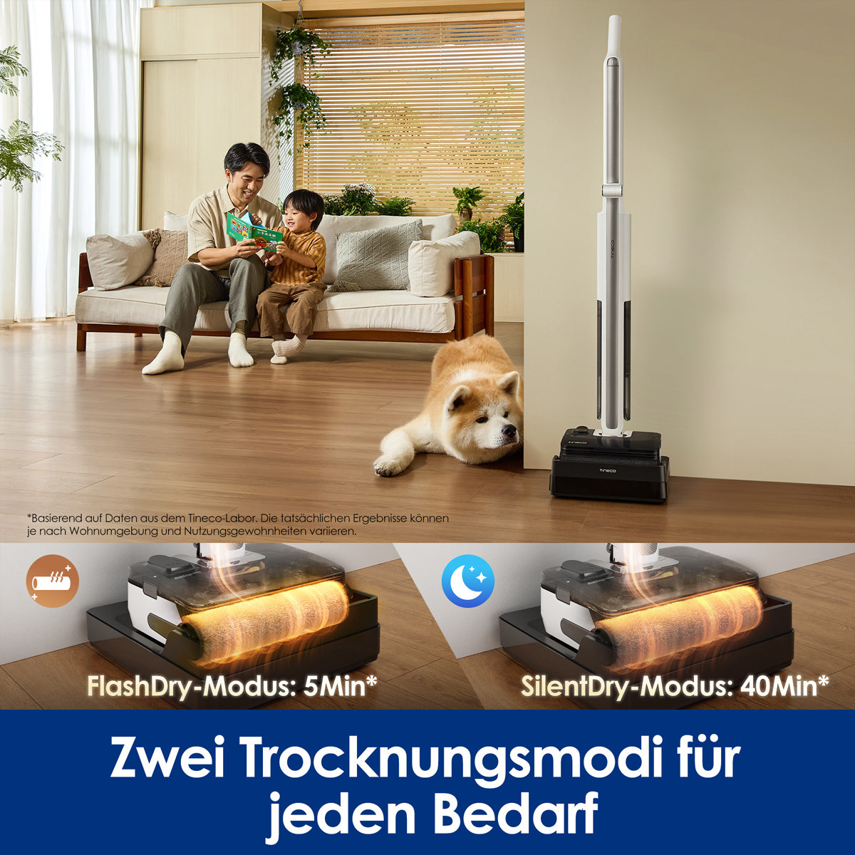 Tineco Nass-/Trockensauger Floor One i7 Fold Premium, mit Wischfunktion – 230 W, 50 min, 22000 Pa