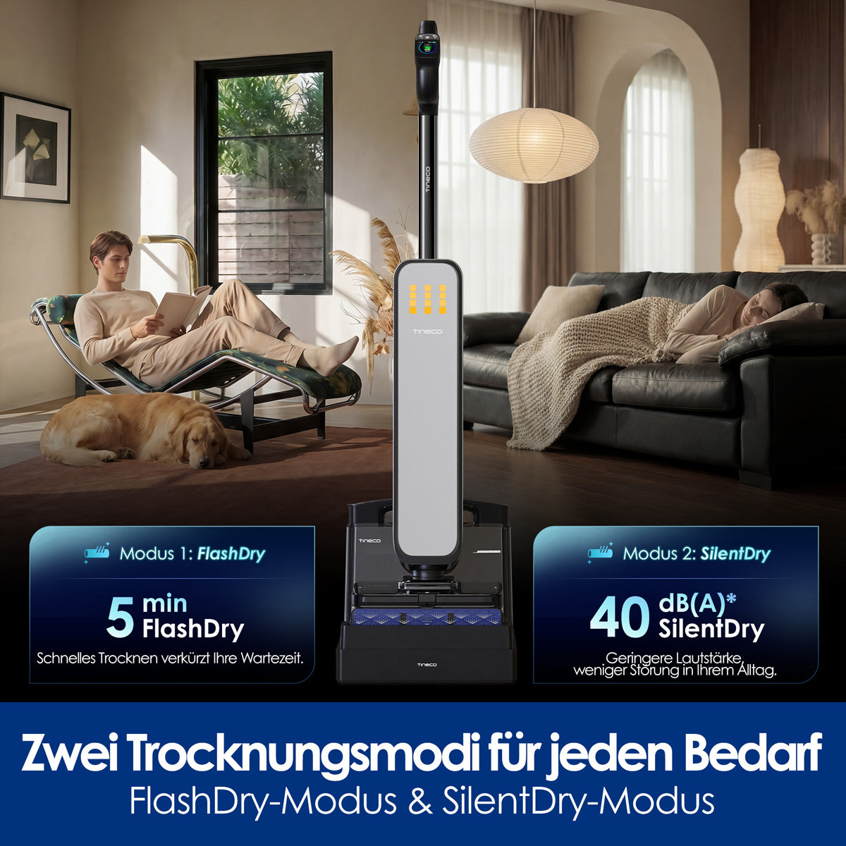 Tineco Nass-/Trockensauger FLOOR ONE Station S9 Scientist, mit Absaugstation – 25000 Pa, 70 min