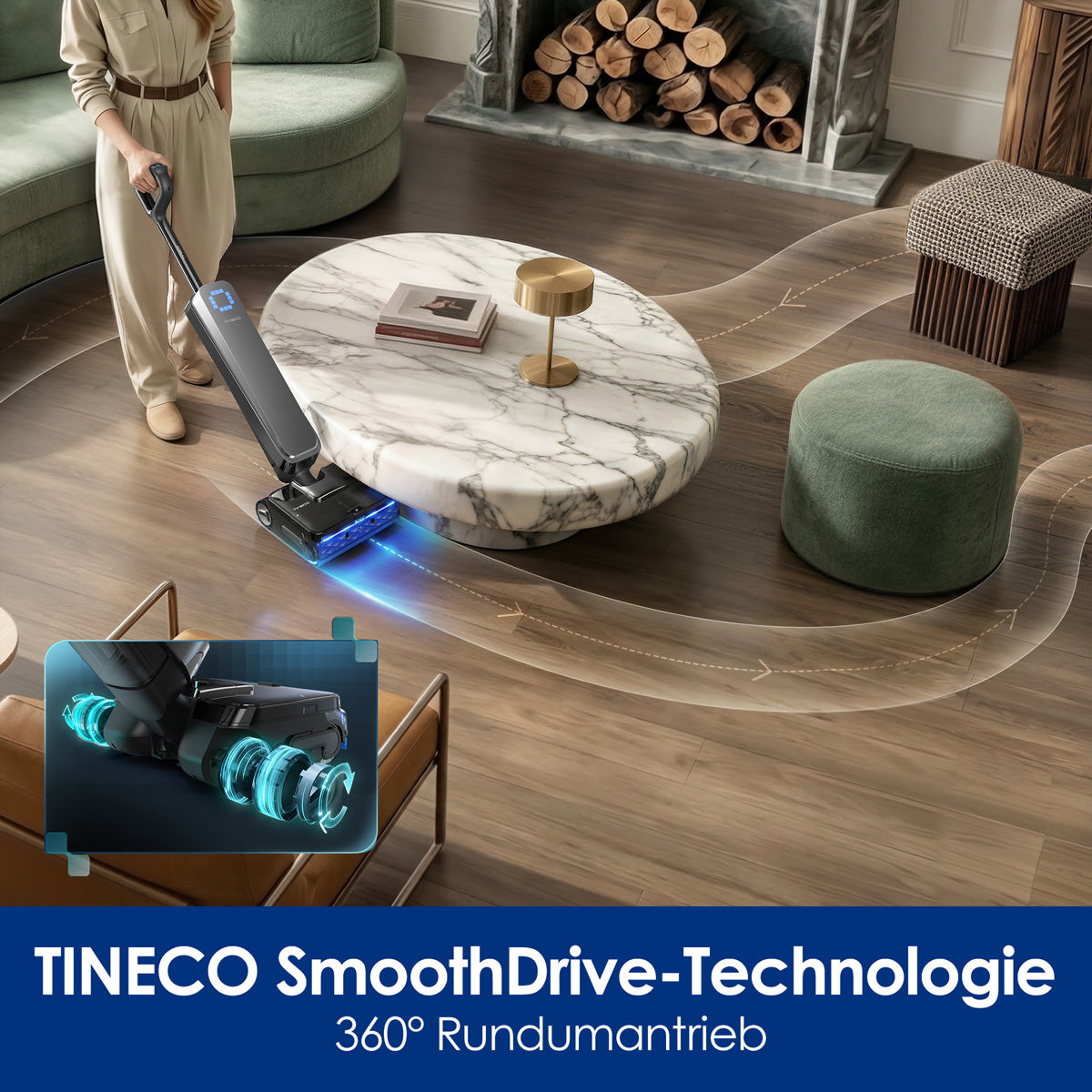 Tineco Nass-/Trockensauger FLOOR ONE Station S9 Scientist, mit Absaugstation – 25000 Pa, 70 min