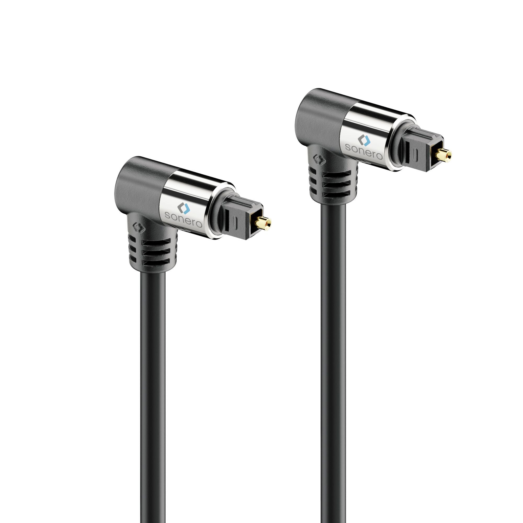 Sonero Toslink-Kabel (optisch) – 90° Stecker–90° Stecker – 1 m, vergoldete Stecker