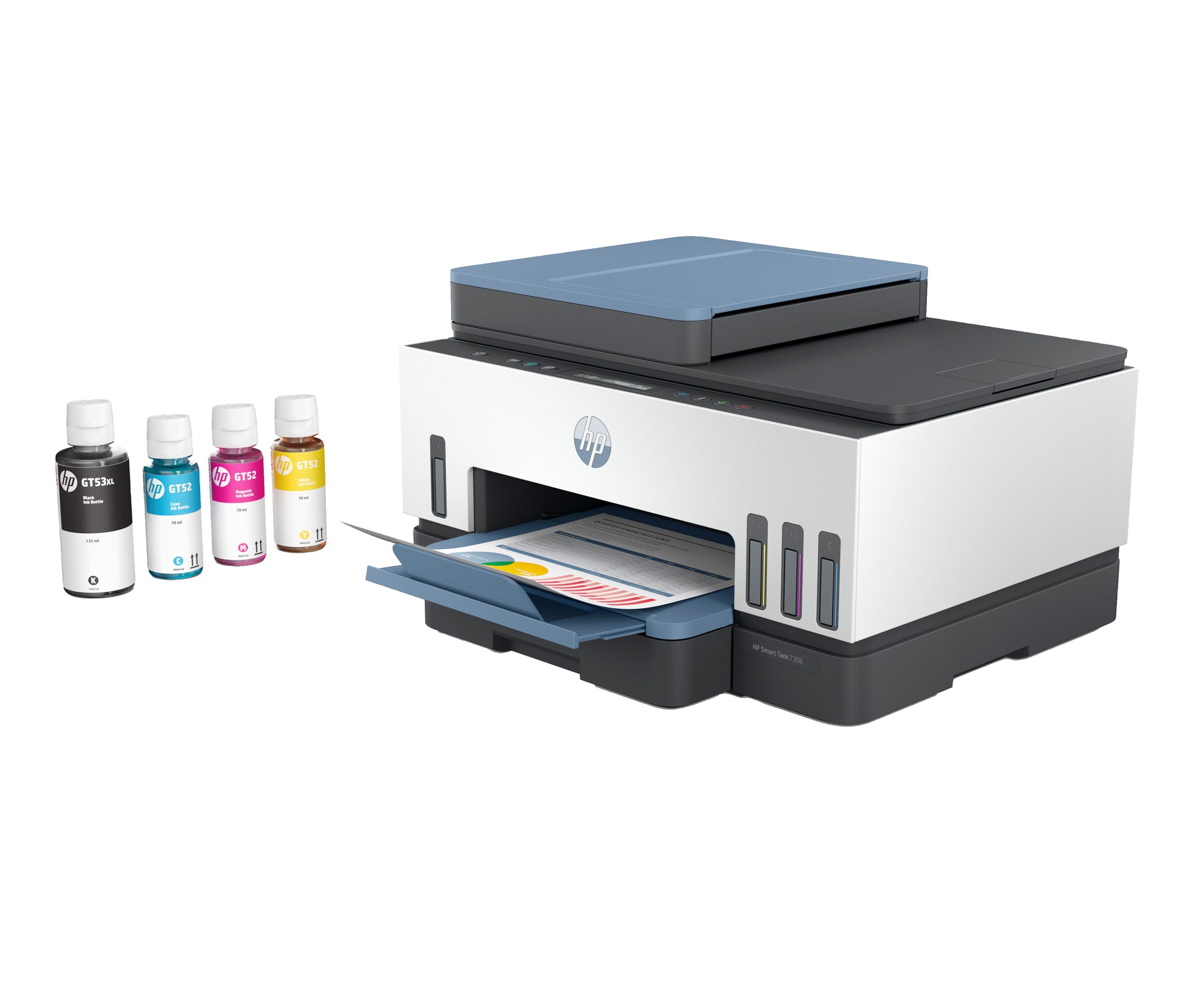 HP Smart Tank 7306 All-in-One – Farbtintenstrahl-Multifunktionsdrucker, A4, 3-in-1, Duplex, ADF, WLAN/LAN