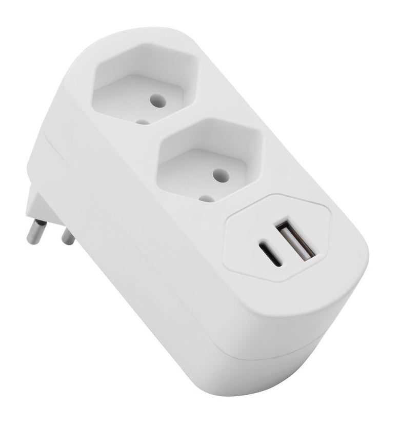 M. Schönenberger 85.598.2W Steckdosenleiste CH T13 2× – USB‑C×1, USB‑A×1 – PD 30 W, drehbar – weiss
