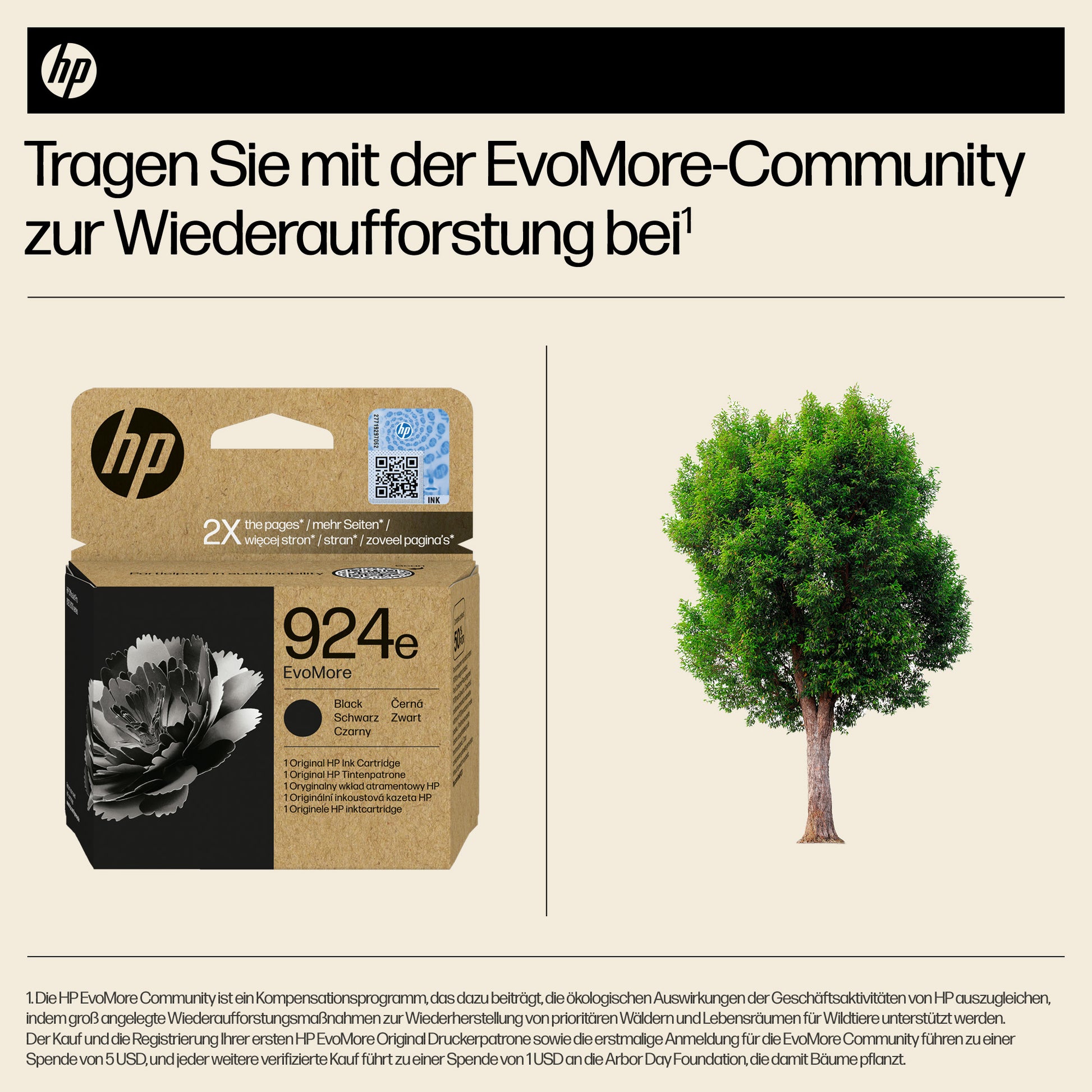 HP 924e EvoMoreXL Schwarz Tintenpatrone (Original) – 1'000 Seiten – für 924e