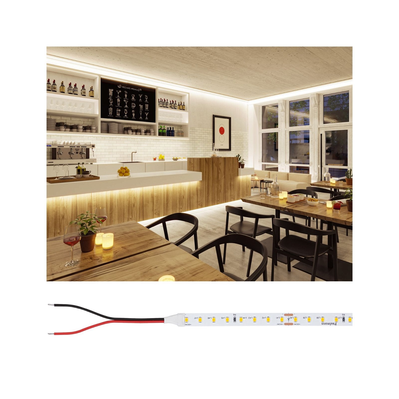 Paulmann LED-Strip – 5 m, 6350 lm, 68 W, 2700 K (warmweiss), dimmbar, weiss, 24 V