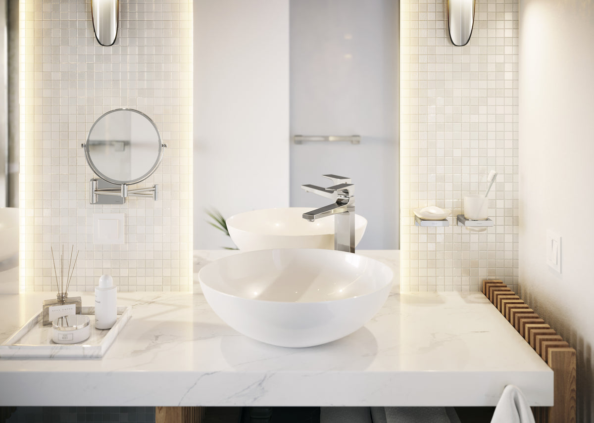 Hansgrohe Wannengriff AddStoris Q – 9,8×39,8×5,2 cm, Metall, zum Schrauben, Chrom