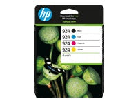 HP 924 Tintenpatronen-Multipack, Schwarz/Cyan/Magenta/Gelb (Original) – für OfficeJet Pro 8120e/8130e/8135e …