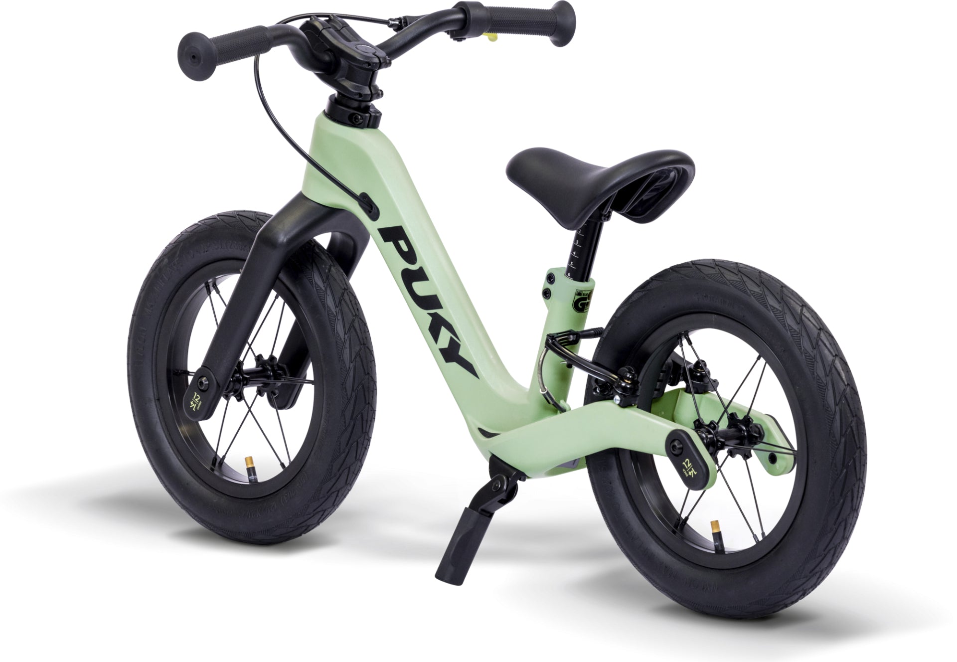 Puky 4146 Aufsitzlaufrad – 14" Räder, Luftreifen, Felgenbremse – ab 2 Jahren – bis 25 kg – grün/schwarz
