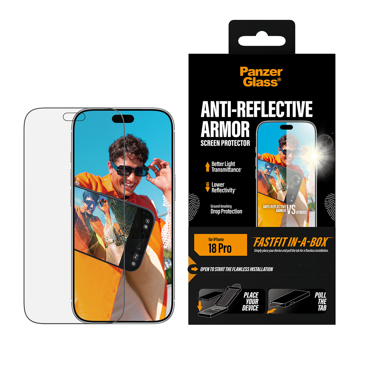 PanzerGlass Displayschutz (Folie), Antireflex – für iPhone 17 Pro/iPhone 18 Pro