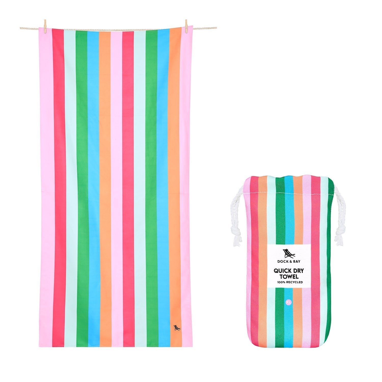Dock & Bay Strandtuch SUMMER XL Tutti Frut. – 90 × 200 cm, Mehrfarbig, Polyamid/Polyester