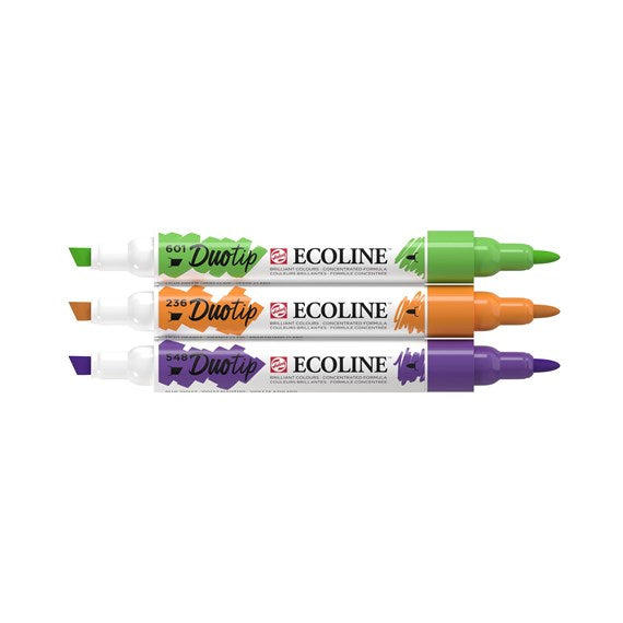 Talens Ecoline Duotip Filzstifte, Doppelspitze – 3 Farben