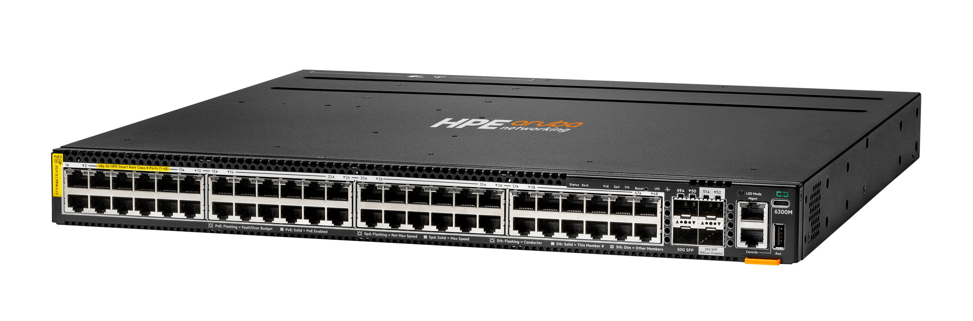 HPE Aruba CX 6300M 48p – Managed Switch – 48×5G, 8×SFP, PoE++, 1U