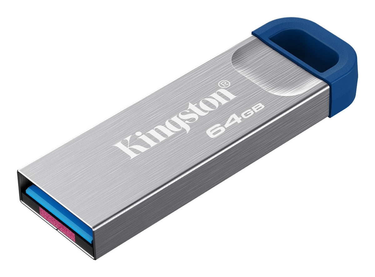 Kingston Technology Kingston DataTraveler Kyson 64 GB – USB 3,2 Gen 1 Typ-A, 220 MB/s, Metall, Schlüsselanhänger
