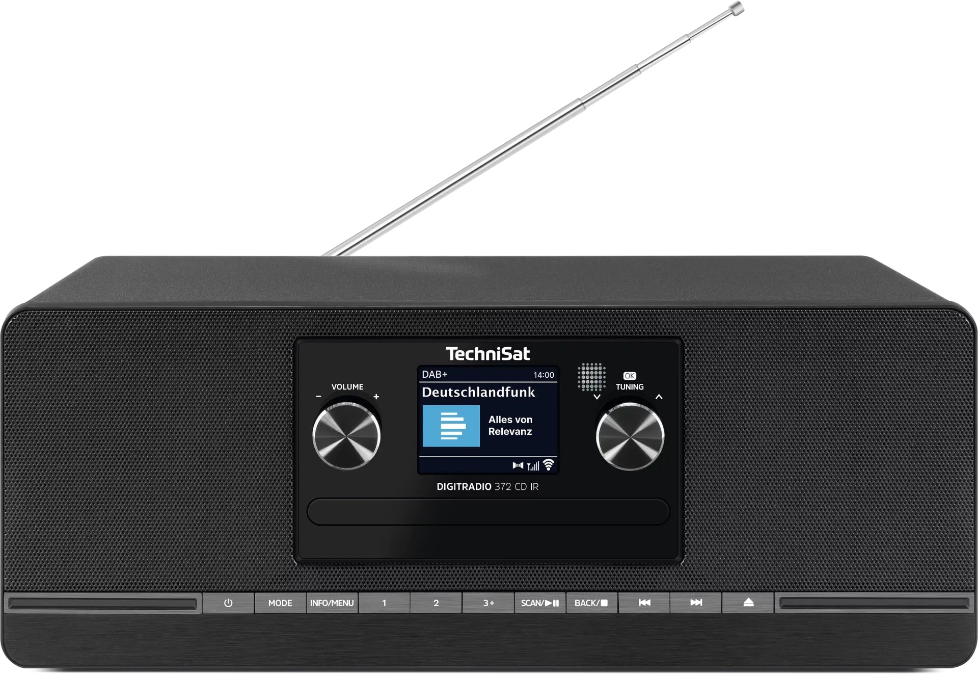 TechniSat DigitRadio 372 CD IR – Internetradio, DAB+/UKW, CD, Bluetooth, WLAN – Schwarz
