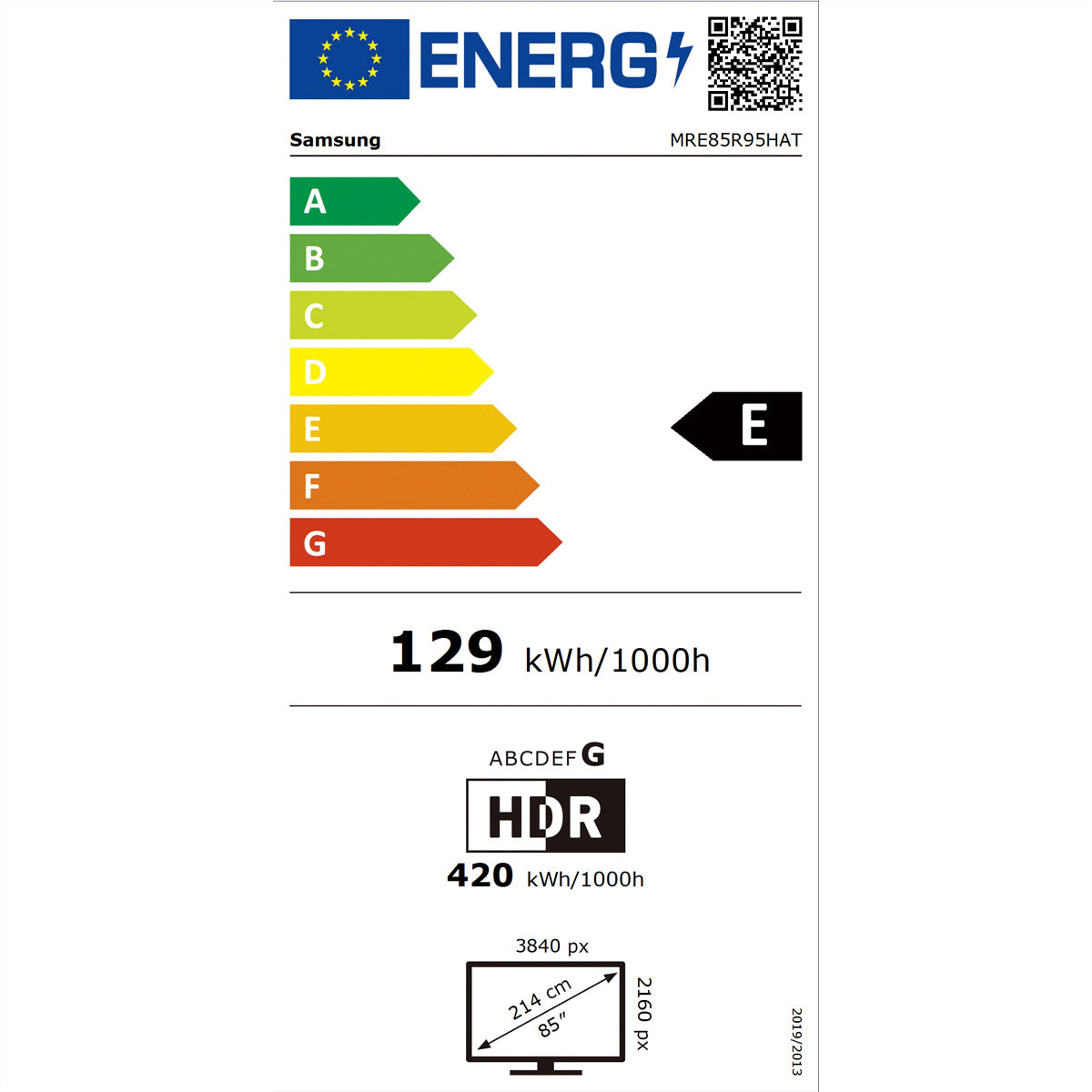Samsung MRE85R95H – 85" TV – 4K UHD – LCD – Tizen – 165 Hz – HDR10+