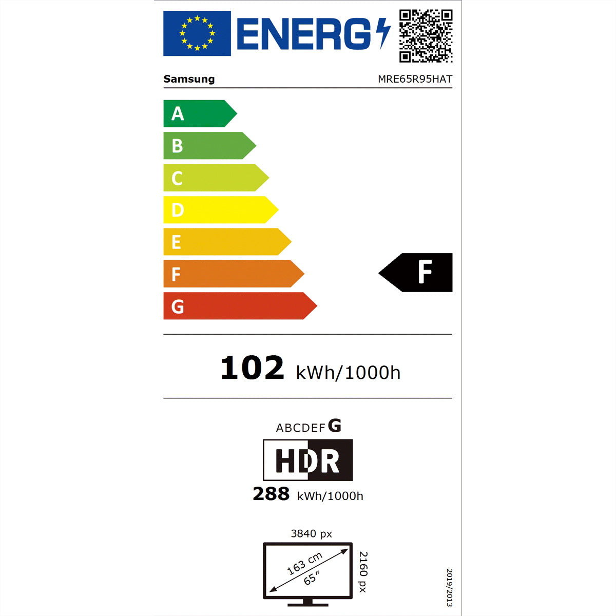 Samsung MRE65R95H – 65" TV (Konsumenten) – 4K UHD – LED-LCD – Tizen – 165 Hz – HDR10+