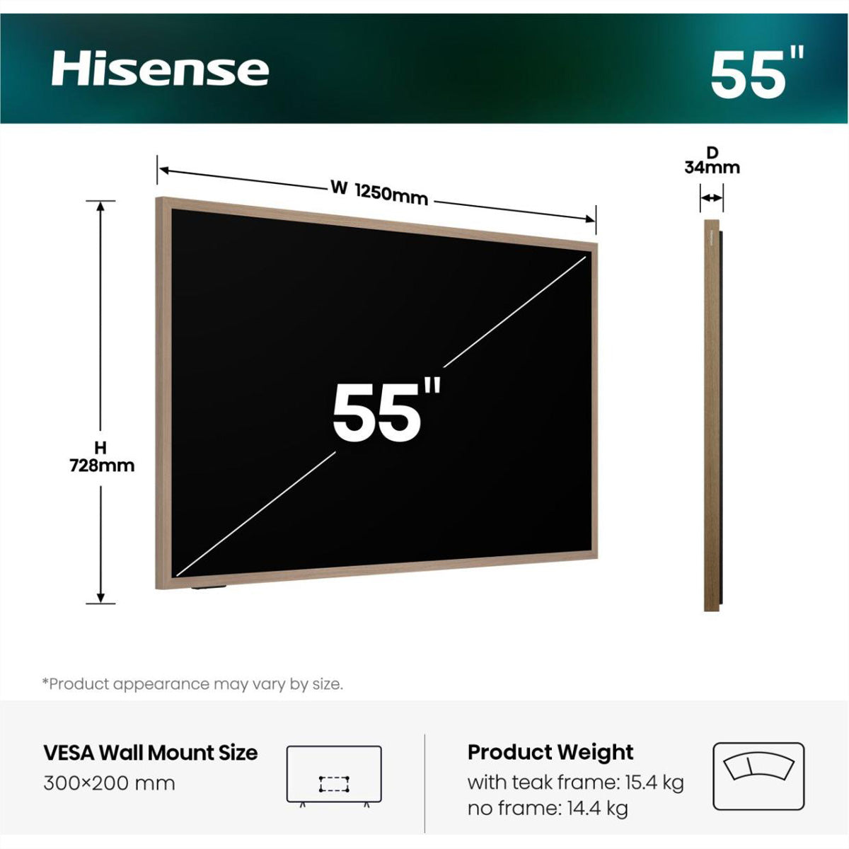 Hisense 55S7DS – 55" QLED Fernseher – 4K UHD – VIDAA – 144 Hz – Dolby Vision IQ