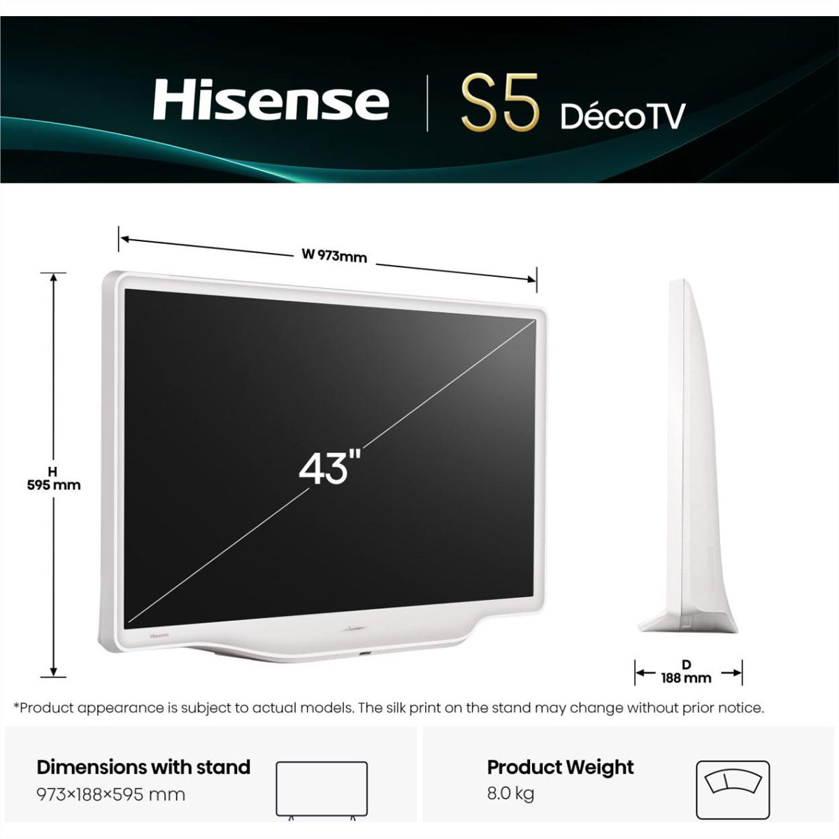 Hisense S5DQ – 43" TV – 4K UHD – QLED – VIDAA – 60 Hz – Dolby Vision