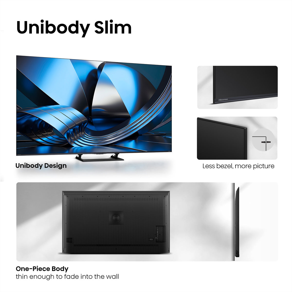 Hisense 100U7DSE – 100" Mini-LED TV – 4K UHD – VIDAA – 165 Hz – Dolby Vision