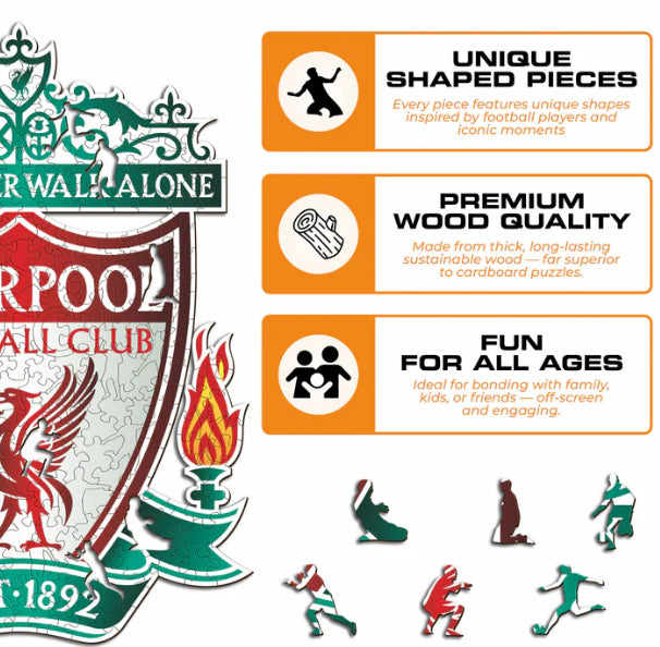 Iconic Puzzles Puzzle Liverpool FC Logo – 150 Teile – 21 × 28 cm – ab 10 J. – Holz – Mehrfarbig