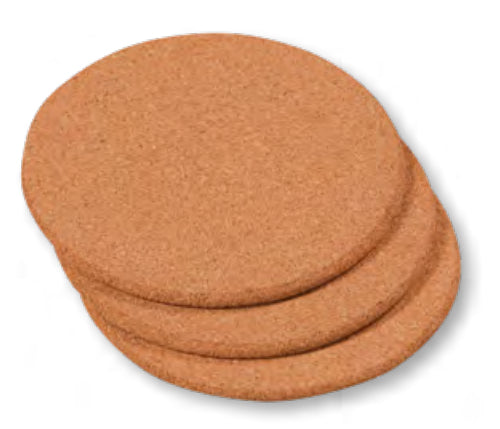 Kesper Topfuntersetzer Ø 20 × 2,4 cm, Kork, braun, 3er-Set