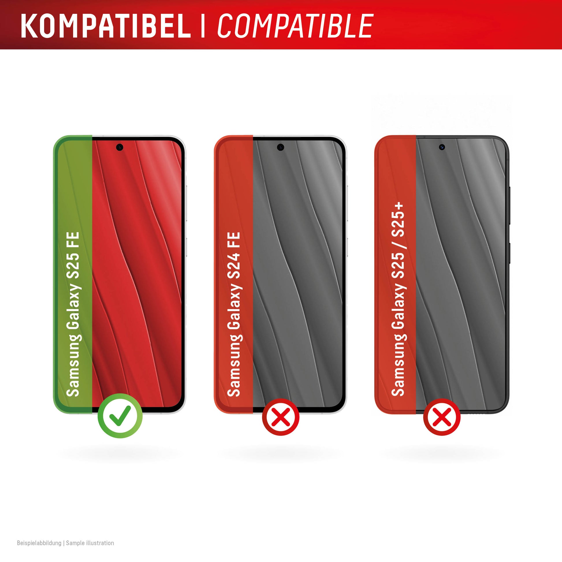 E.V.I. Displayschutzfolie – für Samsung Galaxy S25 FE, Gehärtetes Glas, Transparent
