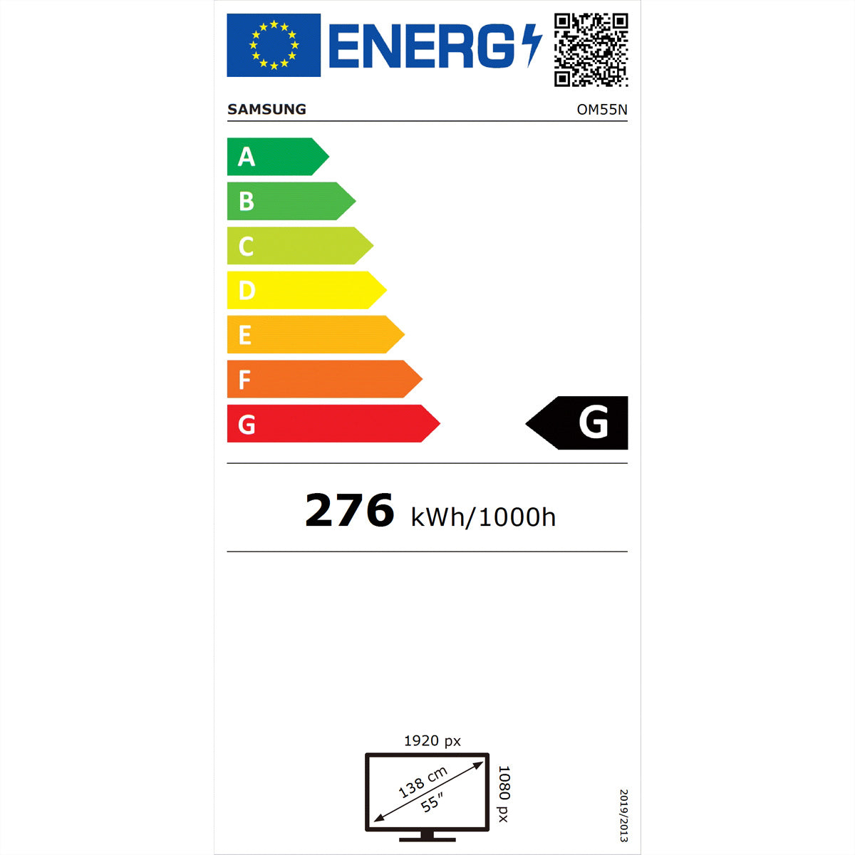 Samsung OM55N-S – 55" Full HD Signage-Display, 4000 cd/m², Tizen, Schwarz