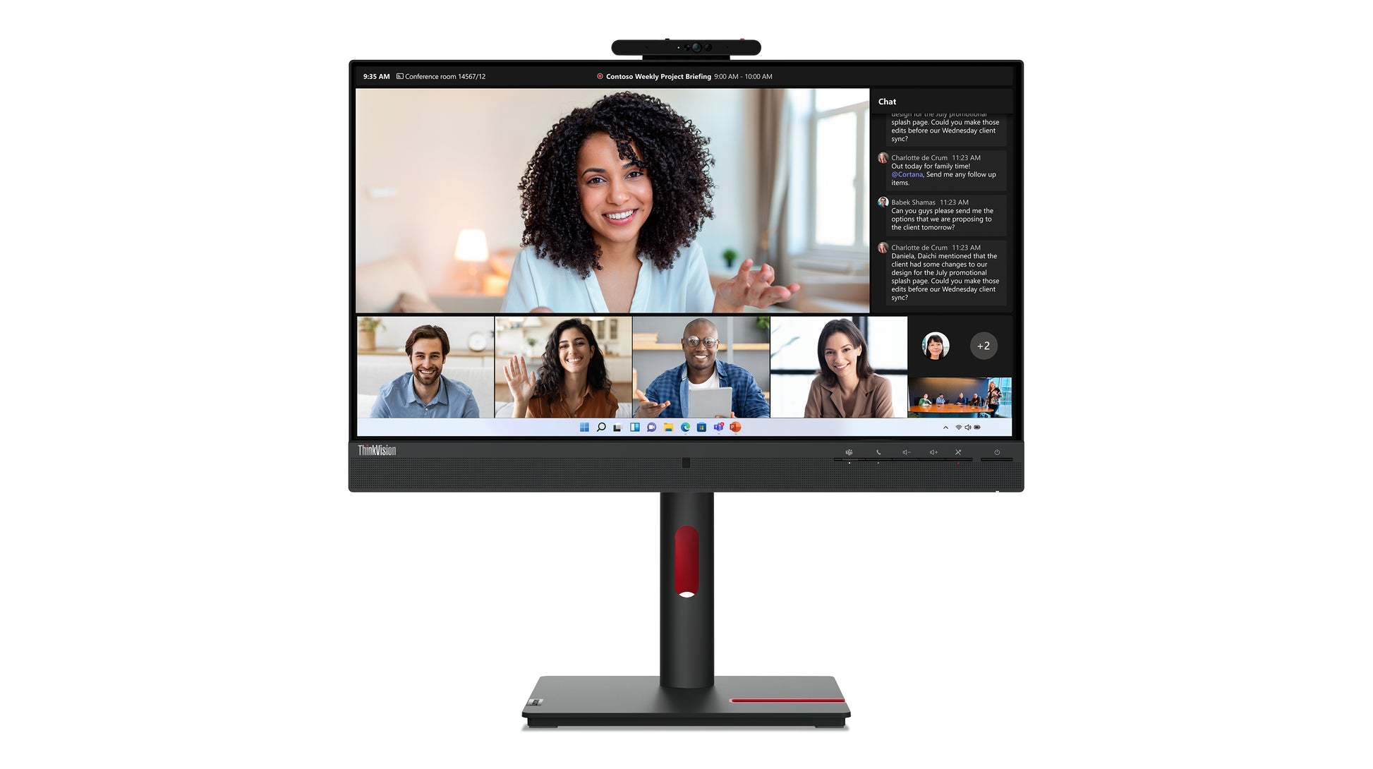 Lenovo ThinkVision T24mv-30 – 23,8", 1920 × 1080 (Full HD), IPS, USB-C 90 W, Webcam, LAN