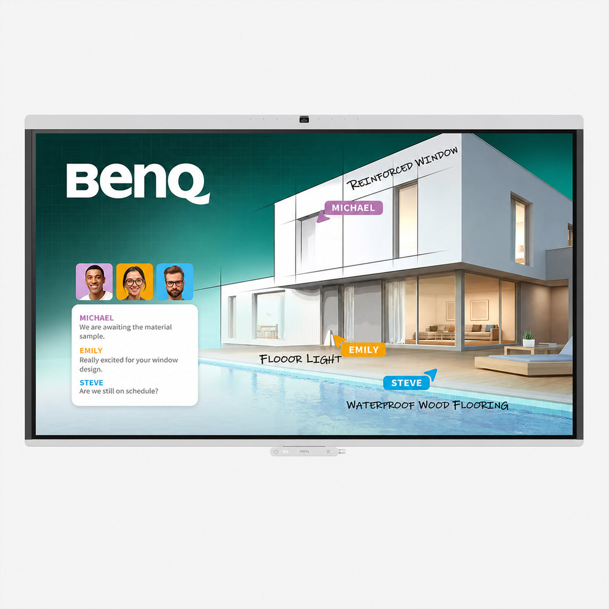 BenQ CM5505 – 55" Touch, 3840 × 2160 (4K), USB-C 65 W, Webcam