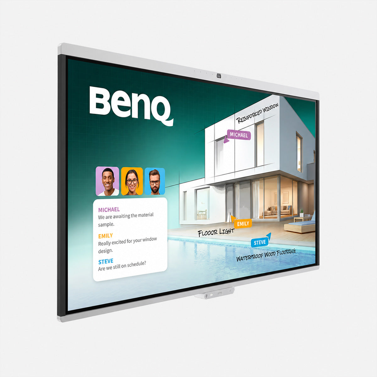 BenQ CM5505 – 55" Touch, 3840 × 2160 (4K), USB-C 65 W, Webcam