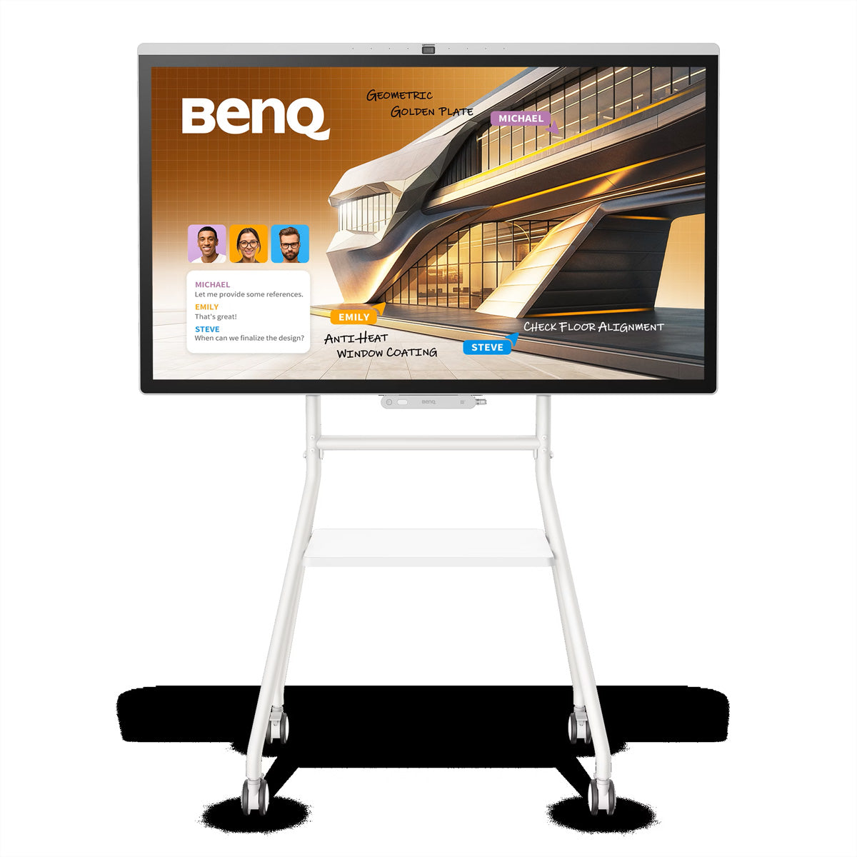 BenQ TV-Wagen – 55" – VESA 400×400 – bis 60 kg, mit Rollen, drehbar, für BenQ CP5505, CM5505 – MT01R