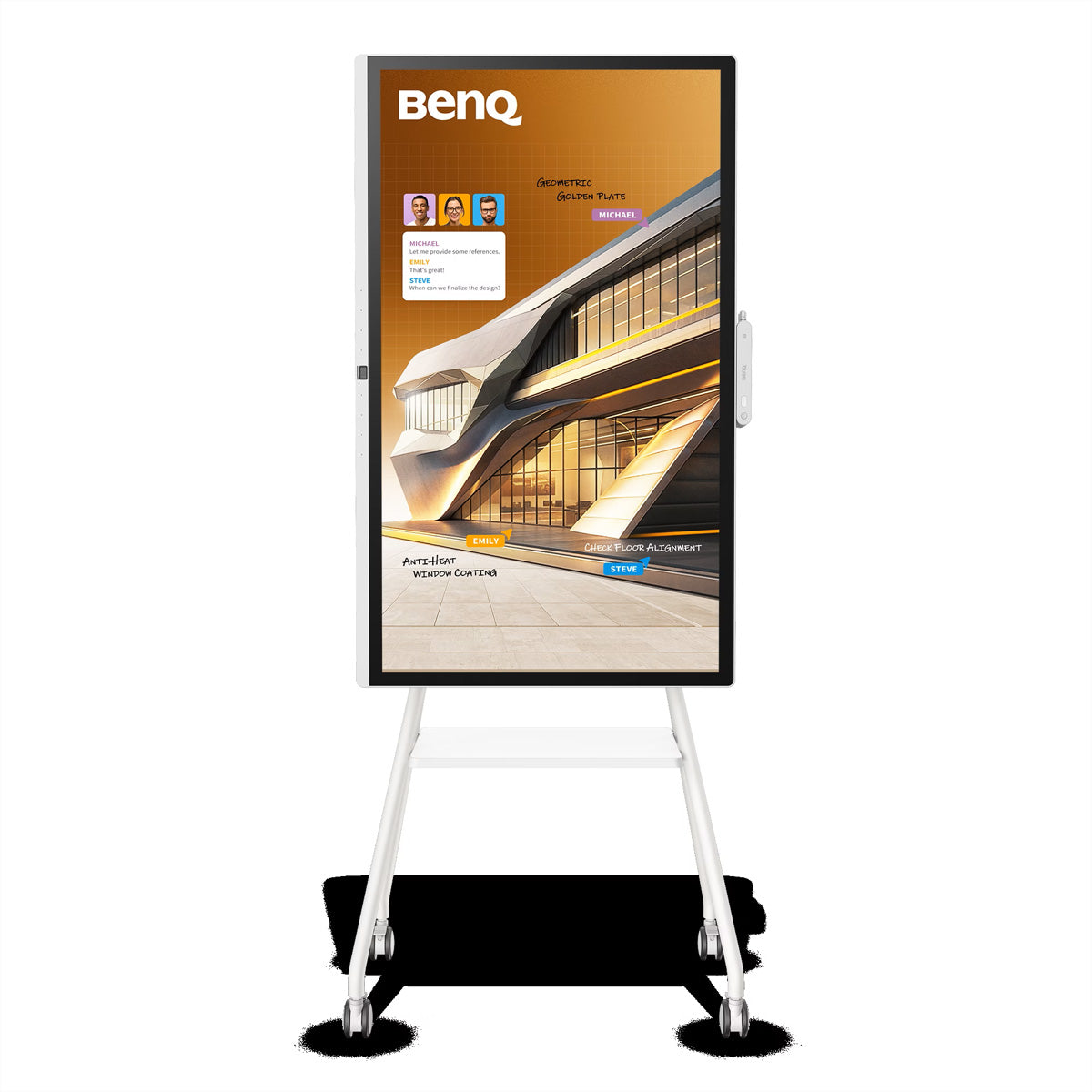 BenQ TV-Wagen – 55" – VESA 400×400 – bis 60 kg, mit Rollen, drehbar, für BenQ CP5505, CM5505 – MT01R
