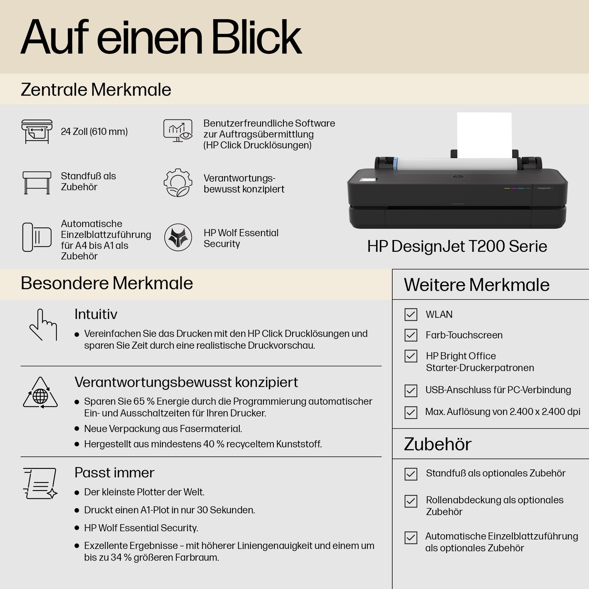HP DesignJet T230 – Grossformatdrucker, 24"