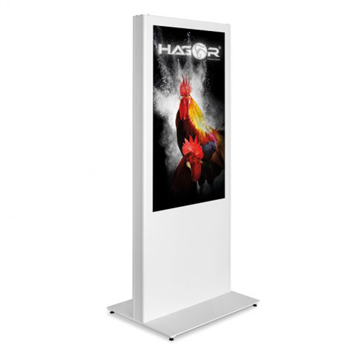 Hagor Digital Signage Stand für 49–55" Displays, VESA 200×200 bis 600×400 – abschliessbar – Metall, grau