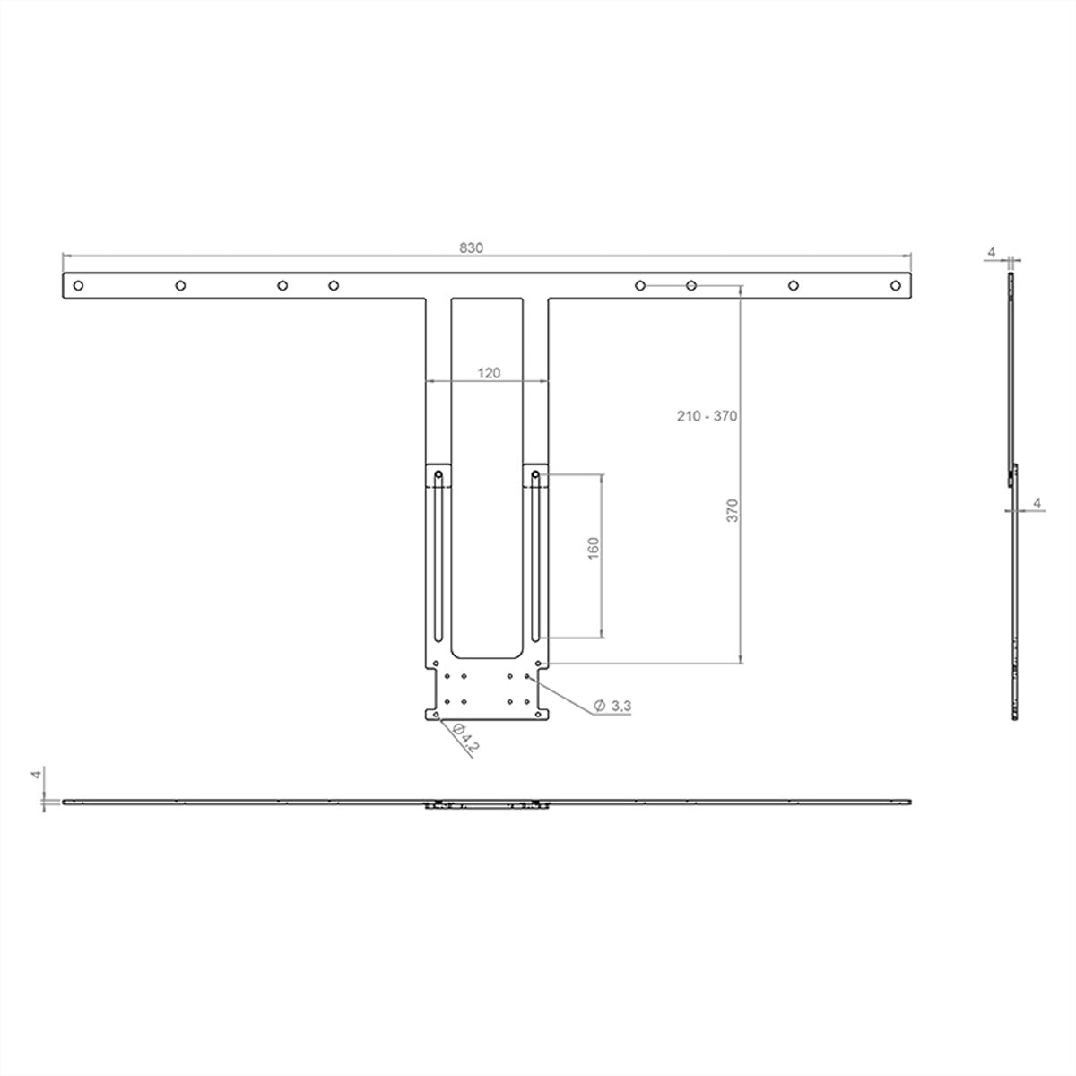 Hagor Poly Display-Adapter – für Poly Studio, Poly Studio X50 – 75–86" (191–218 cm) – VESA bis 800 mm