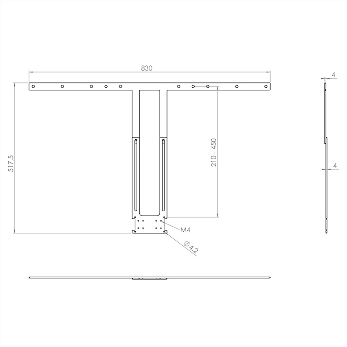 Hagor Poly Display-Adapter – für Poly Studio, Poly Studio X50 – 75–86" (191–218 cm) – VESA bis 800 mm