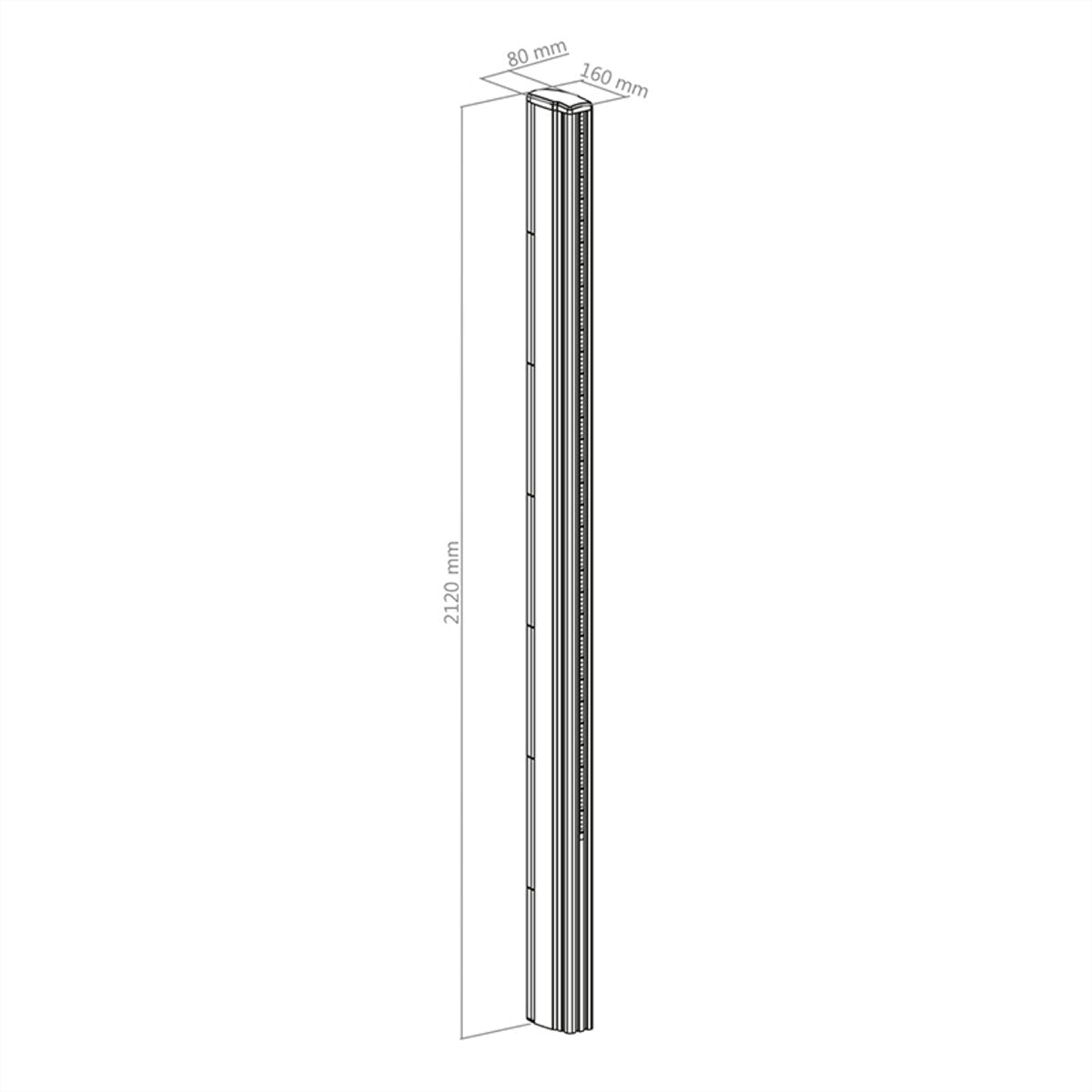 Hagor CPS – Aluminium-Säule, Höhe 2100 mm, Schwarz