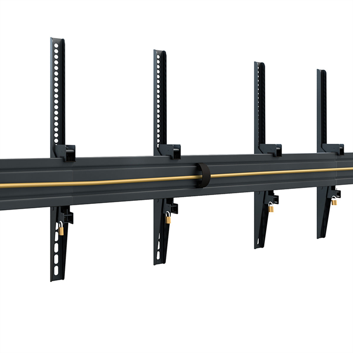 Hagor Wandhalterung – neigbar – 46–65" – VESA 200×100–400×600 – bis 50 kg, für 4 Displays – schwarz