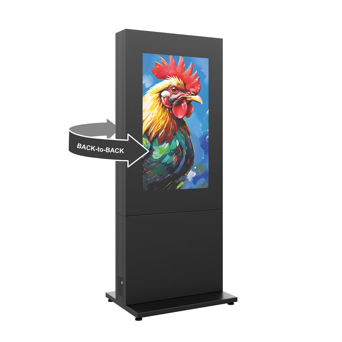 Hagor Bodenständer – bis 46" – für 2 Displays, Diebstahlsicherung – Anthrazitgrau