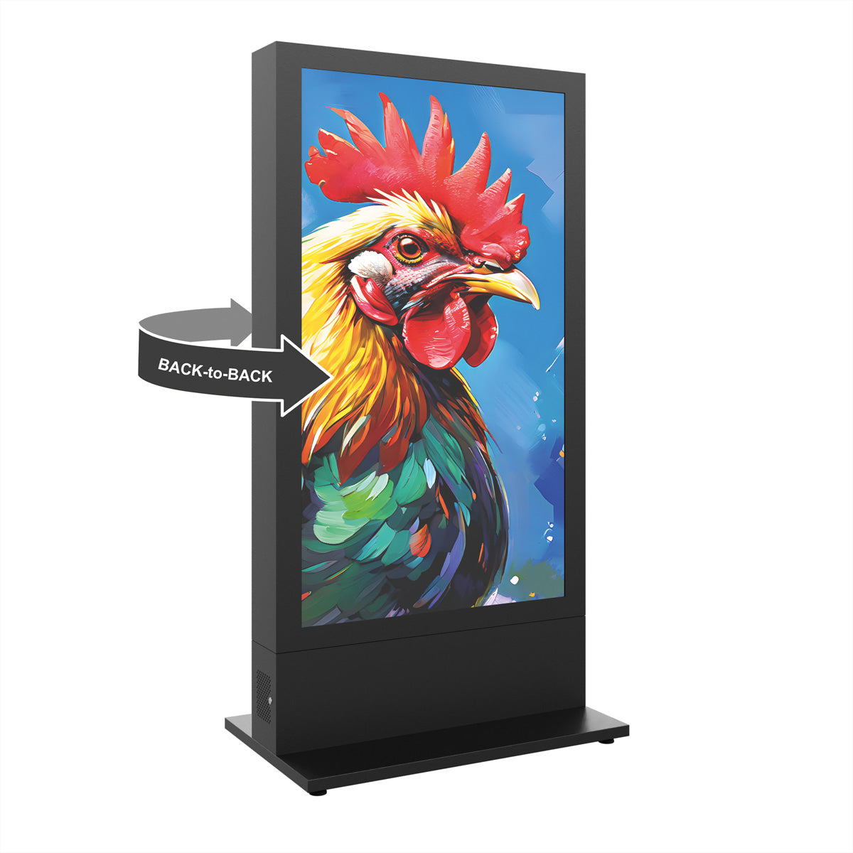 Hagor Bodenständer – bis 75" – Back-to-Back, Diebstahlsicherung, für 2 Displays – Anthrazitgrau