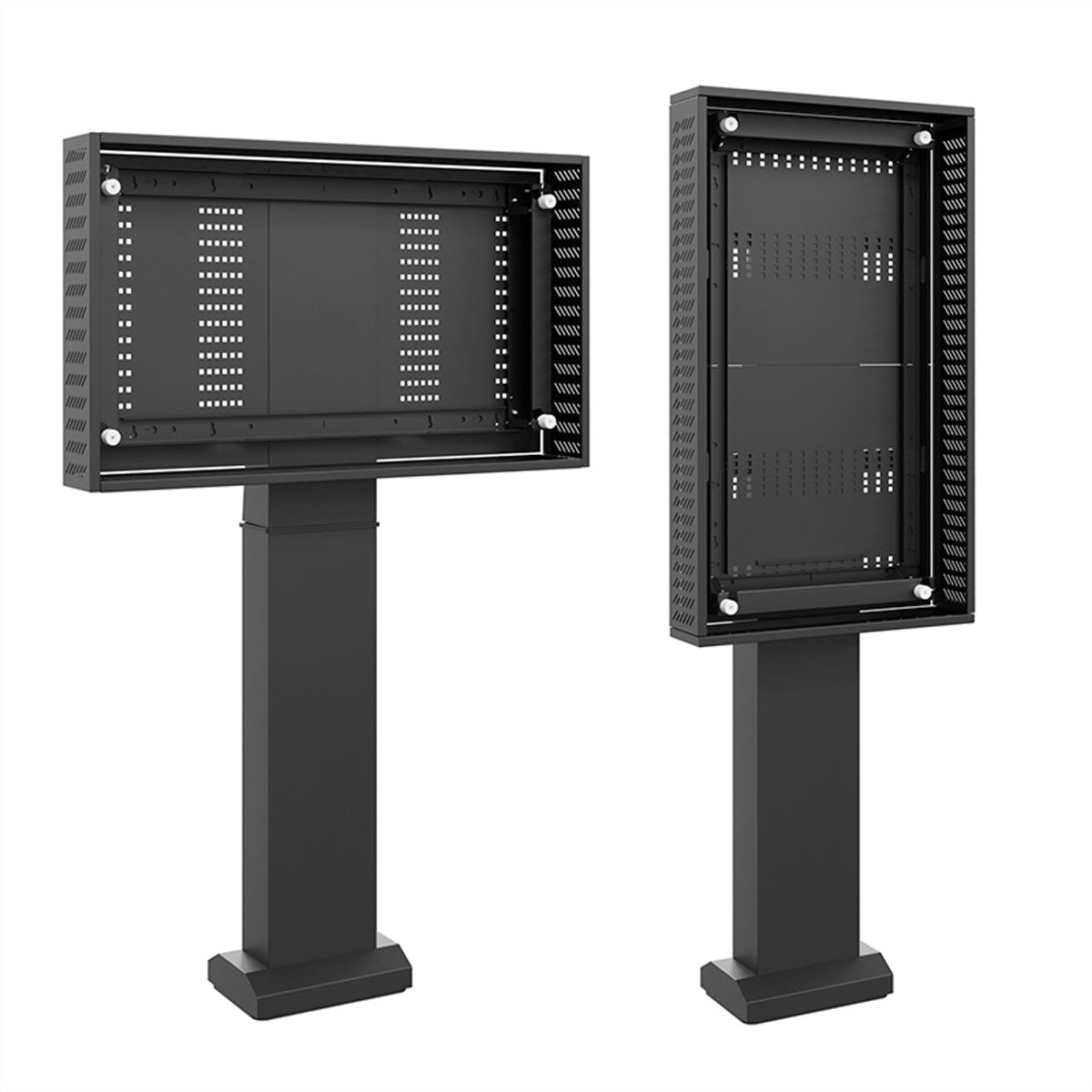 Hagor ScreenOut – Outdoorstele, vandalismussicher, wetterfest, für LG 55XE4F, Schwarz