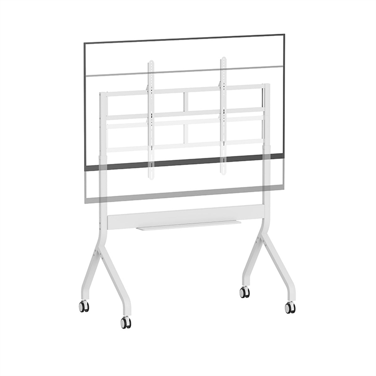 Hagor TV-Wagen – 65–98" – VESA 100×100–1200×600 – bis 85 kg, Motorisiert, mit Rollen – BrackIT Scandio Moto