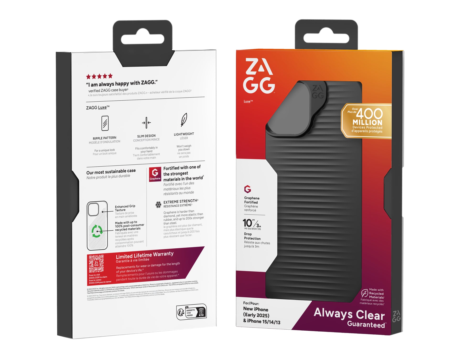 ZAGG Backcover Luxe – für Apple iPhone 15/14/13 – schwarz